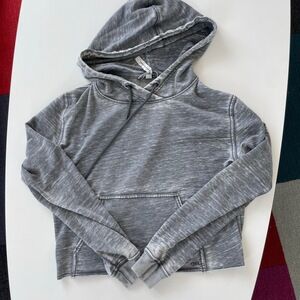 Lorna Jane Hoodie Womens Small Grey Cropped Super Soft Light Pilling Sporty